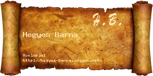 Hegyes Barna névjegykártya